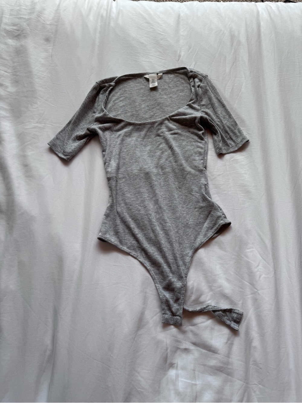H&M Gray Scoop Neck Short Sleeve Bodysuit. Worn once.